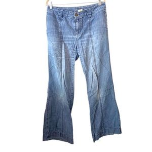 Liz Claiborne Wide Leg Distressed Jeans with front seams western coastal cowgirl
